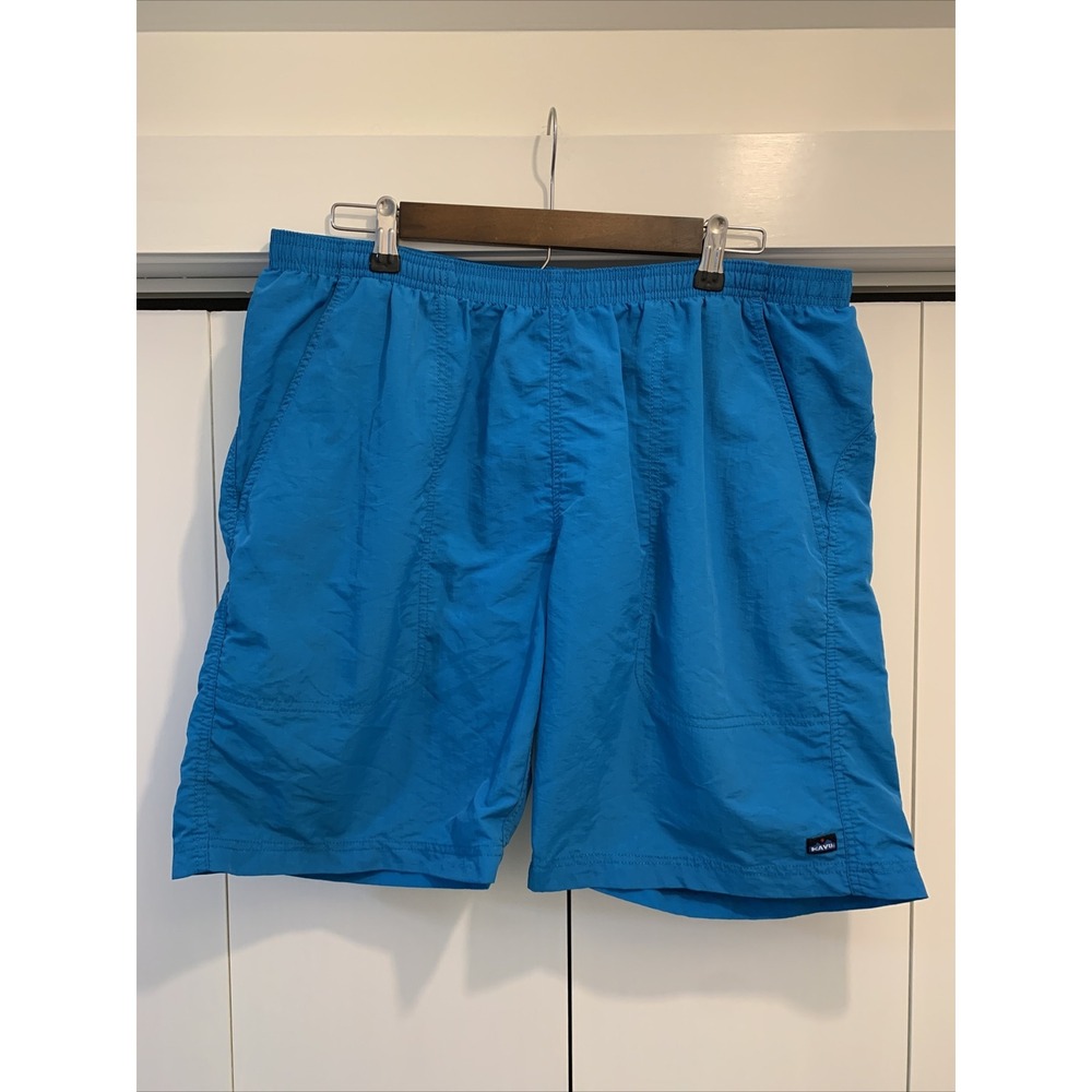 Kavu Swim Trunks Mens XL‎ Blue River Shorts 100% Nylon Lined ~ Baggies